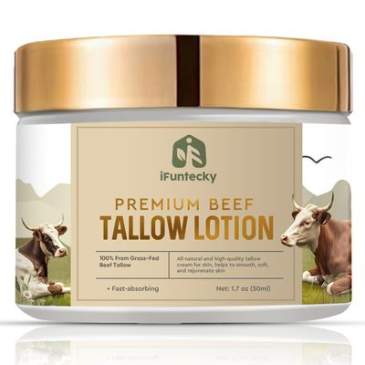 Beef Tallow for Skin, Natural Beef Tallow Balm, Care Smoothing &amp; Moisturizing, Organic Tallow Face Moisturizer for Body &amp; Face Skin, for Dry, Itchy, Reduce Cracked &amp; Redness