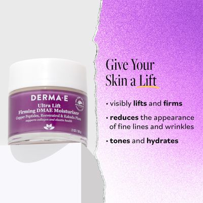 Derma E Firming DMAE Moisturizer - Copper Peptides, Resveratrol & Kakadu Plum - Supports Collagen and Elastin Health- Vegan Facial Skin Care, 2oz