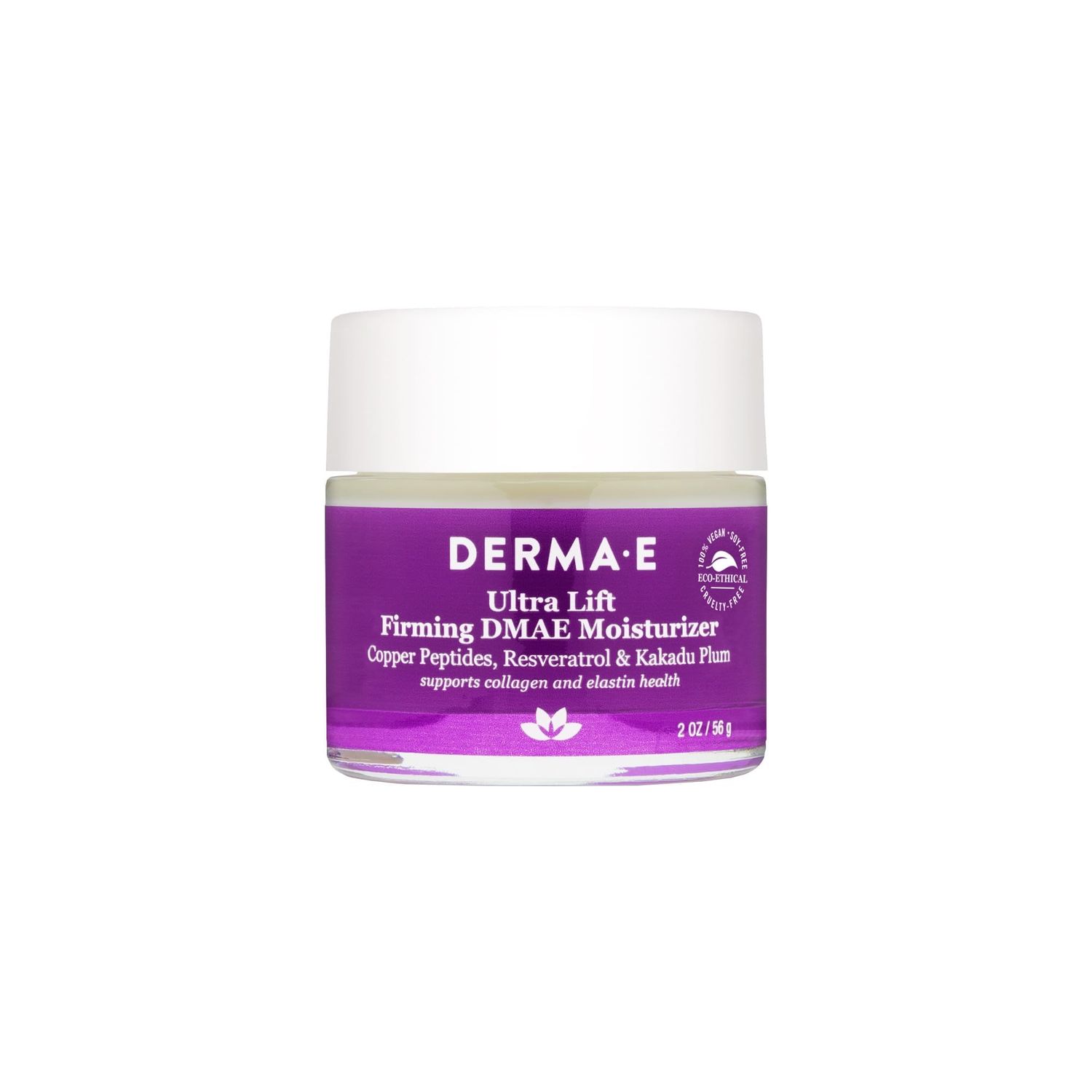 Derma E Firming DMAE Moisturizer - Copper Peptides, Resveratrol &amp; Kakadu Plum - Supports Collagen and Elastin Health- Vegan Facial Skin Care, 2oz