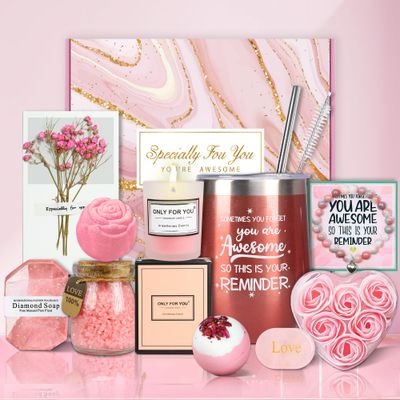 Birthday Gifts for Women, Relaxing Spa Gift Basket Set, Unique Gifts for Her, Best Friends, Mom, Sister, Wife, Girlfriend, Self Care Get Well Soon Gifts for Mothers Day, Valentine&#39;s Day Gifts Box