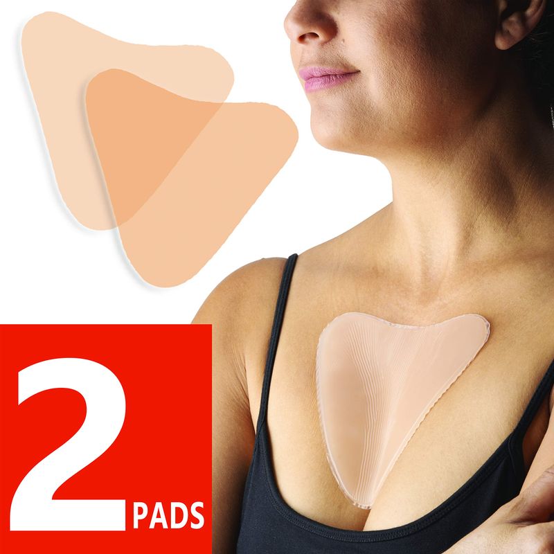 DoSensePro Silicone Chest Wrinkle Pads Reusable - Pack of 2 Silicone Patches for Wrinkles from side sleeping - Prevent Cleavage and Chest Wrinkles - Decollete Anti-Wrinkle Chest Pads