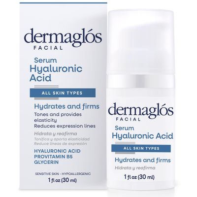 DERMAGLS Hyaluronic Acid Serum For Face | For All Skin Types Even Sensitive | Hydrates And Reduces Expression Lines | With Provitamin B5 And Glycerin | Firms, Tones, and Boosts Elasticity | 1 Fl Oz