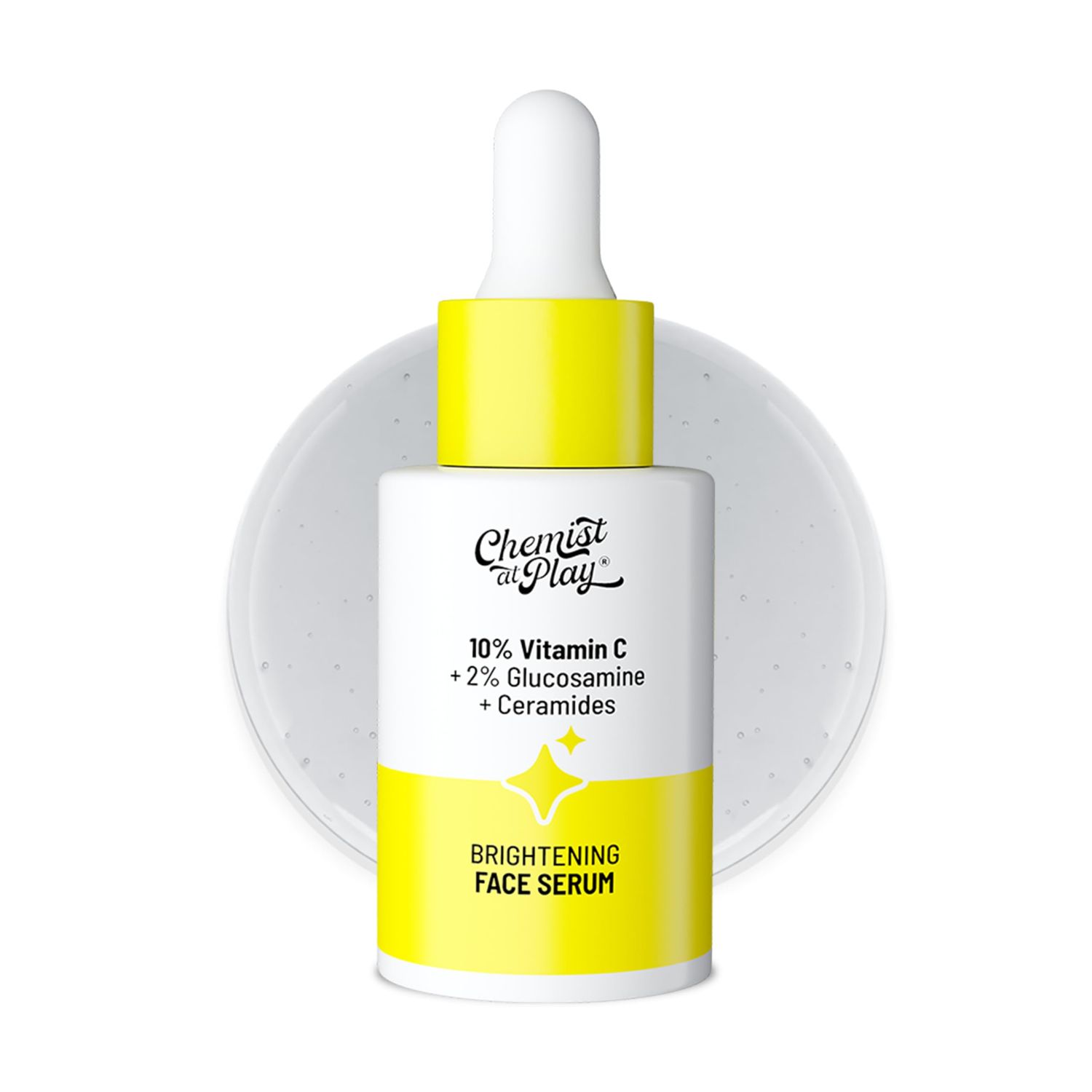 Chemist At Play 10% Vitamin C Face Serum |Brightens &amp; Gives Glow |Fades Dark Spots |Treats Hyperpigmentation| Balances Melanin Production | Ethyl Ascorbic Acid &amp; Glucosamine | For All Skin Types 30ml