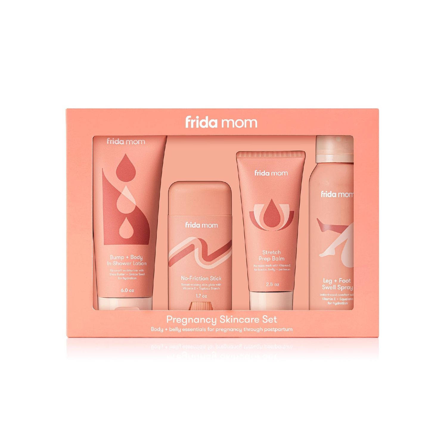 Frida Mom Pregnancy Skincare Set, Body Relief for Stretch Marks, Dry Skin, Swelling, &amp; Chafing - 4pk Set
