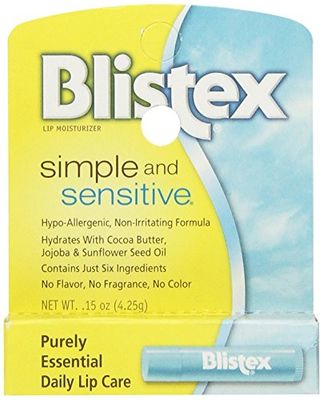 Blistex Simple and Sensitive Hypo-allergenic, Non-irritating Lip Moisturizer, (5-pack)