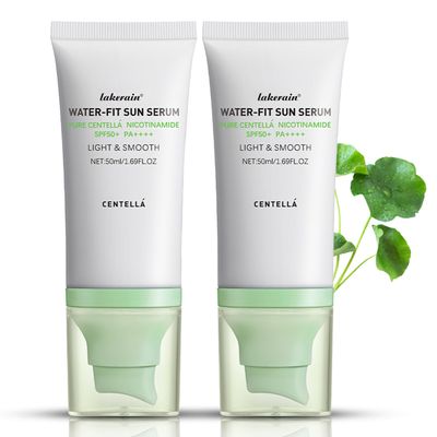 Sunscreen SPF 50, Hyalu Cica Water-Fit Sun Serum, Face Sun Screen Long-Lasting Protection, Cen-tella Madagascar Sunscreen, NO White Cast - Dry Oily Korean Skincare (Green 2)