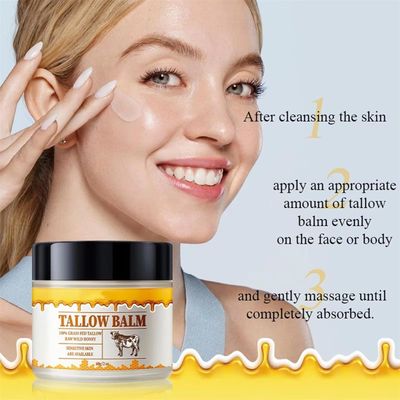 gcdat Beef Tallow, Tallow and Honey Cream, Beef Tallow for Skin, Grass-Fed Beef Tallow &amp; Raw Wild Honey Blend, All-Natural Moisturizer for Face &amp; Body