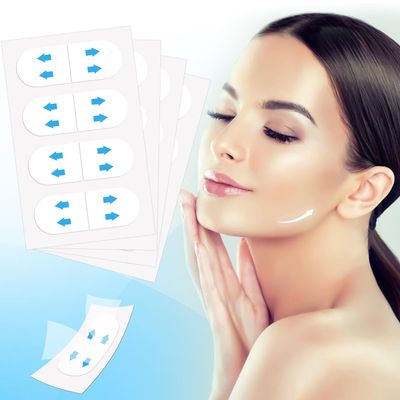 AYlLONGXNG 120 PCS Face Lift Tape Invisible Face Tape Lifting Invisible With String for Jowls Face Lifting Tape V-Shaped Instantly for Neck Forehead Facial Wrinkles
