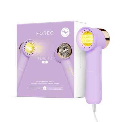 FOREO Peach 2 go IPL Hair Removal Device - Travel-Friendly Permanent Hair Removal - Laser Hair Removal - Body &amp; Face - Painless Hair Removal - Skin Cooling &amp; Silicone Shield - Customizable- Lavander
