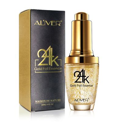 24K Gold Face Essence, Anti Aging &amp; Wrinkle Moisturizing Firming Face Serum, Treatment for Skin Care with Hyaluronic Acid Serum