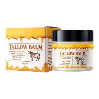 gcdat Beef Tallow, Tallow and Honey Cream, Beef Tallow for Skin, Grass-Fed Beef Tallow &amp; Raw Wild Honey Blend, All-Natural Moisturizer for Face &amp; Body