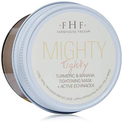 FarmHouse Fresh Turmeric Face Mask, Clay Mask. Mighty Tighty Turmeric &amp; Banana Tightening Mask, 3.2 Fl Oz