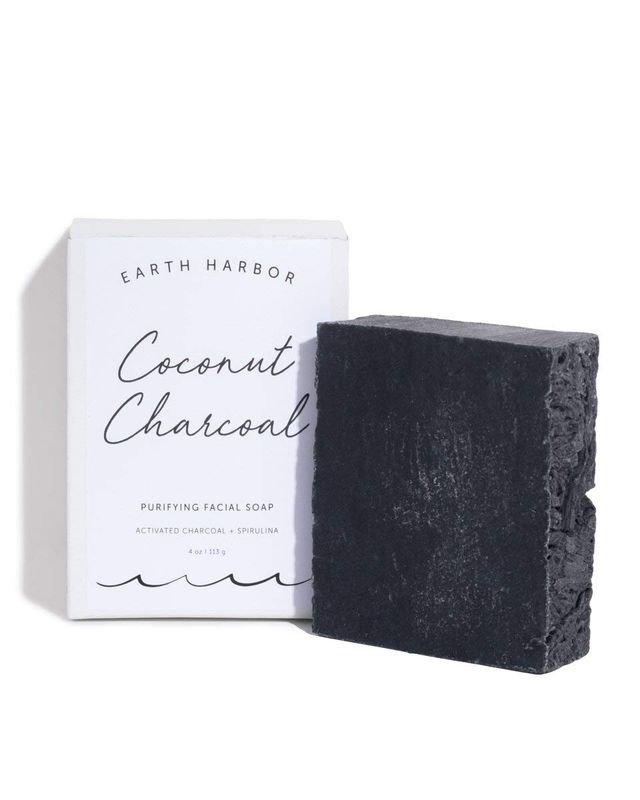 Earth Harbor | COCONUT CHARCOAL Purifying Facial Soap | 100% Botanical + Zero-Waste + No Synthetics | Activated Charcoal &amp; Spirulina