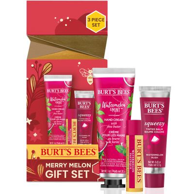Burt&#39;s Bees Valentines Day Gifts, 3 Lip Care Products, Squeezy Trio Tinted Lip Balm Set, Berry Sorbet, Sweet Peach &amp; Watermelon Rush
