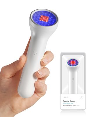 Anti-Breakout Blue Beauty Beam by CELLECT Red Infrared Blue LED Handheld Portable Blemish Clearing Therapy Facial Skincare Device for Spa &amp; Home