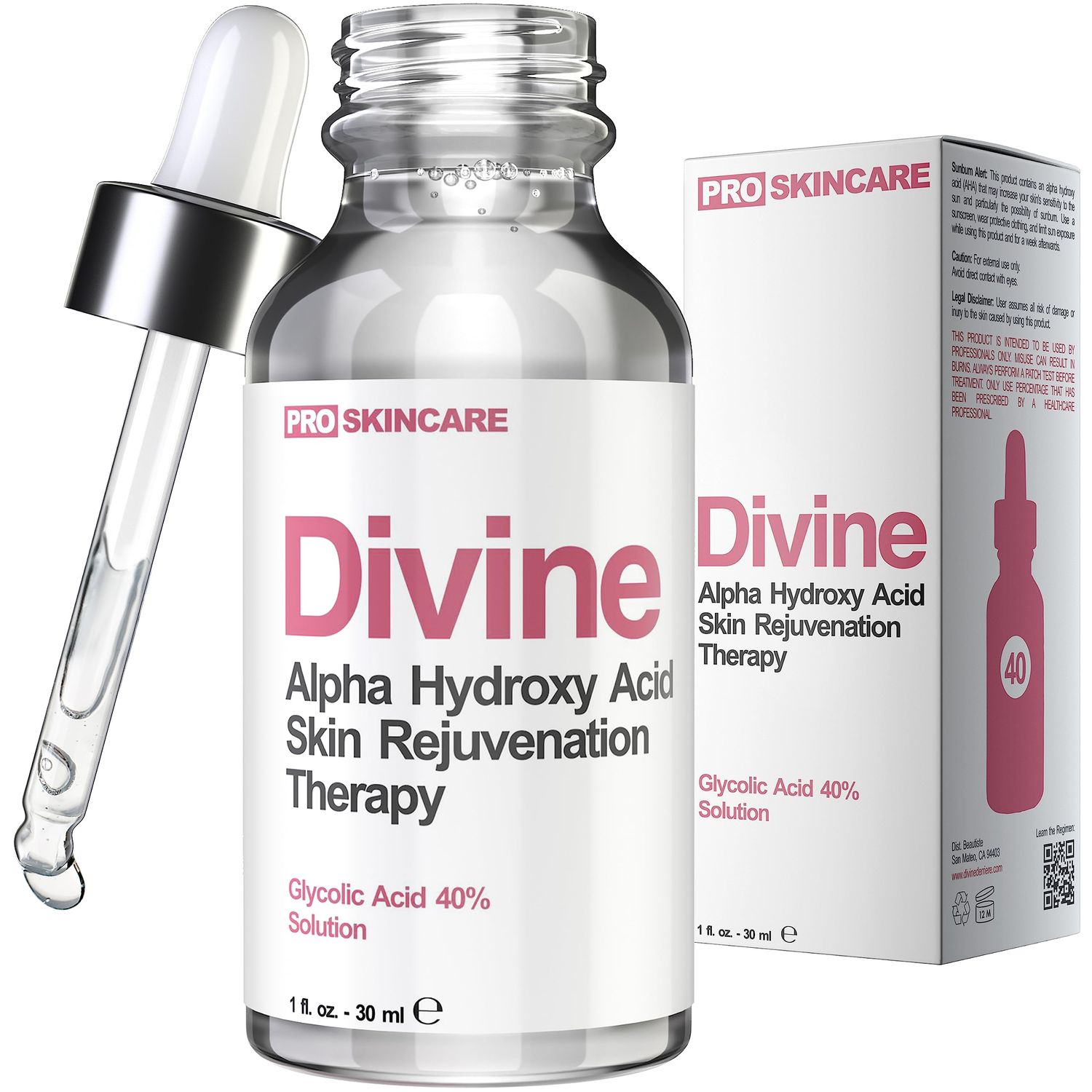 Glycolic Acid Peel 40% Professional Chemical Peel for Face for Acne Scars, Collagen Boost, Wrinkles, Fine Lines - Alpha Hydroxy Acid Liquid Exfoliant for Face Peel Mask for Men &amp; Women