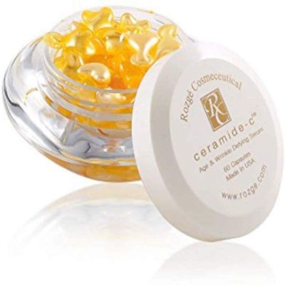 3 PACKS OF ROZGE CERAMIDE-C FACIAL WRINKLE REDUCER SERUM WITH VITAMINS C AND E - 3 X 60 Capsules of Age Defying Antioxidant - Simple and Natural Rejuvenating Repair to Reduce Deep Wrinkles