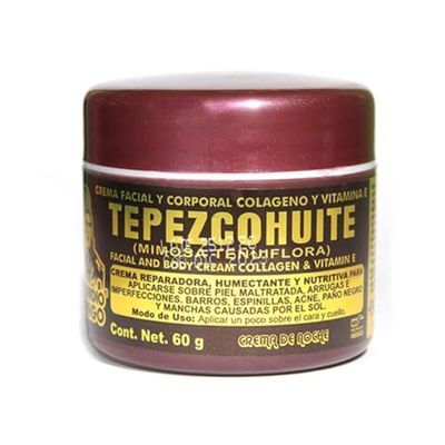 DEL INDIO PAPAGO Facial Night Skin Cream With Tepezcohuite 60g - Hydrates the Skin