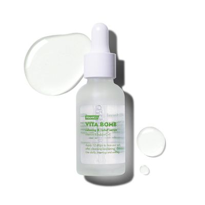 Frankly Vita Bomb Serum - Calming &amp; Revitalizing Complex with Vitamins B3, B5, C, E - Soothes, Moisturizes &amp; Evens Skin Tone | Vegan, Hypoallergenic, 1.01 fl. Oz.