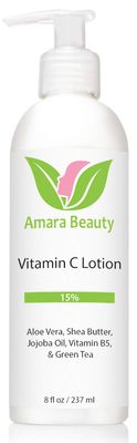 Amara Beauty Vitamin C Face &amp; Body Lotion 15% - with Shea Butter &amp; Jojoba Oil - 8 oz