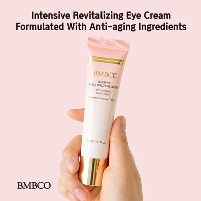 BMBCO 24K Gold Eye Cream, Under Eye Dark Circles & Wrinkles Remover, Daily Skin Repair Treatment For Fine Lines & Brightening Blemish Areas, For Women & Men, Korean Skin Care Products
