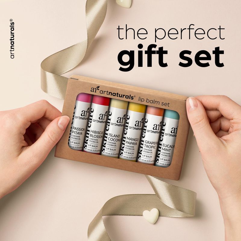ArtNaturals Organic Beeswax Lip Balm Gift Set - Assorted Flavors with Aloe, Coconut &amp; Jojoba Oils