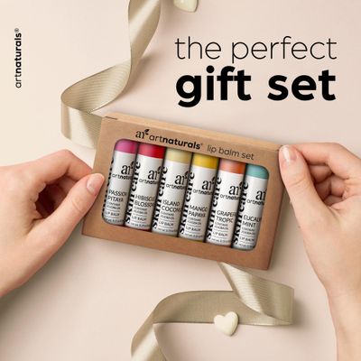 ArtNaturals Organic Beeswax Lip Balm Gift Set - Assorted Flavors with Aloe, Coconut &amp; Jojoba Oils