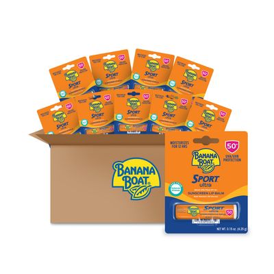 Banana Boat Sport Ultra SPF 50 Lip Sunscreen Bulk Pack | SPF Lip Balm Pack, Banana Boat Lip Balm SPF 50, Oxybenzone Free Sunscreen, Lip Sunblock, Travel Size Sunscreen for Lips, 10 Pack