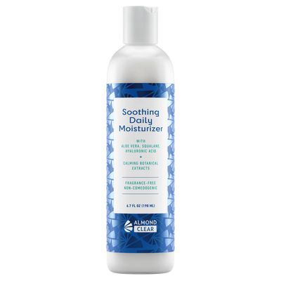Almond Clear Soothing Daily Moisturizer | Lightweight Hydrating Moisturizer for Acne-Prone Skin on Face and Body | Mnadelic Acid, Aloe Vera, Squalane, Hyaluronic Acid &amp; Botanical Extracts | 6.7 oz