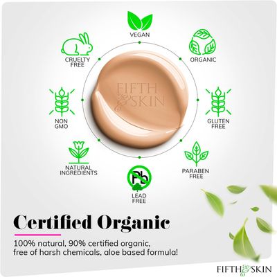Fifth &amp; Skin: Bettern Ur Skin Liquid Foundation (SOFT BEIGE) - Natural, Organic, Vegan, Cruelty-Free - Gluten-Free Beauty with Buildable Coverage and Palm-Free Luxury - 1 oz