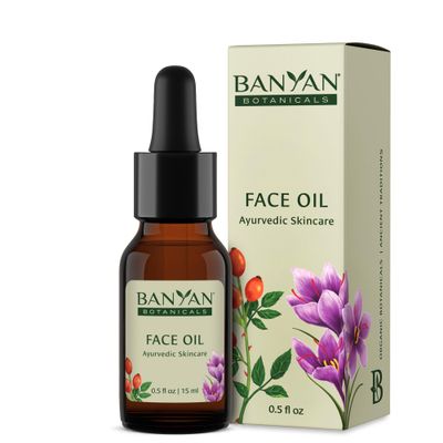 Banyan Botanicals Face Oil - Luxurious Ayurvedic Face Oil - Clean Skincare with Rosehip Oil and Jojoba Oil for Skin that Glows - 0.5 oz - Non-GMO, Cruelty Free, Paraben &amp; Phthalate Free