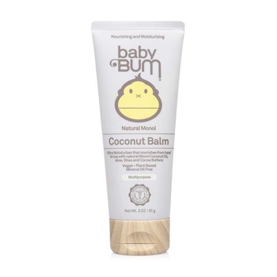 Baby Bum Monoi Coconut Balm | Natural Multipurpose Moisturizing Coconut Oil for Sensitive Skin with Shea and Cocoa Butter| Natural Fragrance | Gluten Free and Vegan | 3 Oz