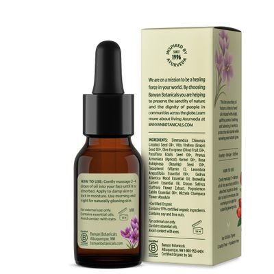 Banyan Botanicals Face Oil - Luxurious Ayurvedic Face Oil - Clean Skincare with Rosehip Oil and Jojoba Oil for Skin that Glows - 0.5 oz - Non-GMO, Cruelty Free, Paraben &amp; Phthalate Free