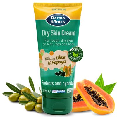 Dermatonics Dry Skin Cream for Cracked Heels, Hands &amp; Feet | 10% Urea Intensive Care Solution, Softening Calloused, Rough &amp; Damaged Skin - Absorbs Quickly | Hydrating Moisturizer - Daily Use | 200 ml