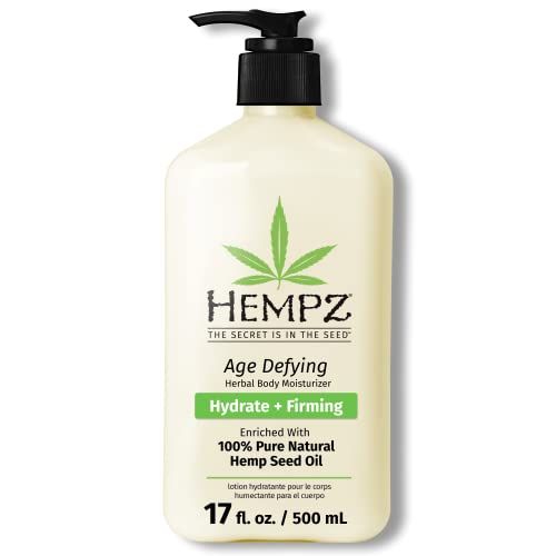 Hempz Age-Defy Body and Hand Lotion for Dry Skin, for Cracked &amp; Crepey Skin, Quick Absorption Moisturizer, Large 17 oz