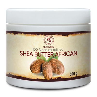 AROMATIKA Refined Shea Butter 17.5 Oz (500g) - Ghana - 100% Natural &amp; Pure Shea Butter for Body Care - Hair - Face - Body Butter - Butyrospermum Parkii