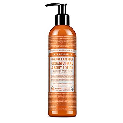 Dr. Bronner&#39;s - Organic Lotion (Orange Lavender, 8 Ounce) - Body Lotion and Moisturizer, Certified Organic, Soothing for Hands, Face and Body, Highly Emollient, Nourishes and Hydrates, Vegan, Non-GMO