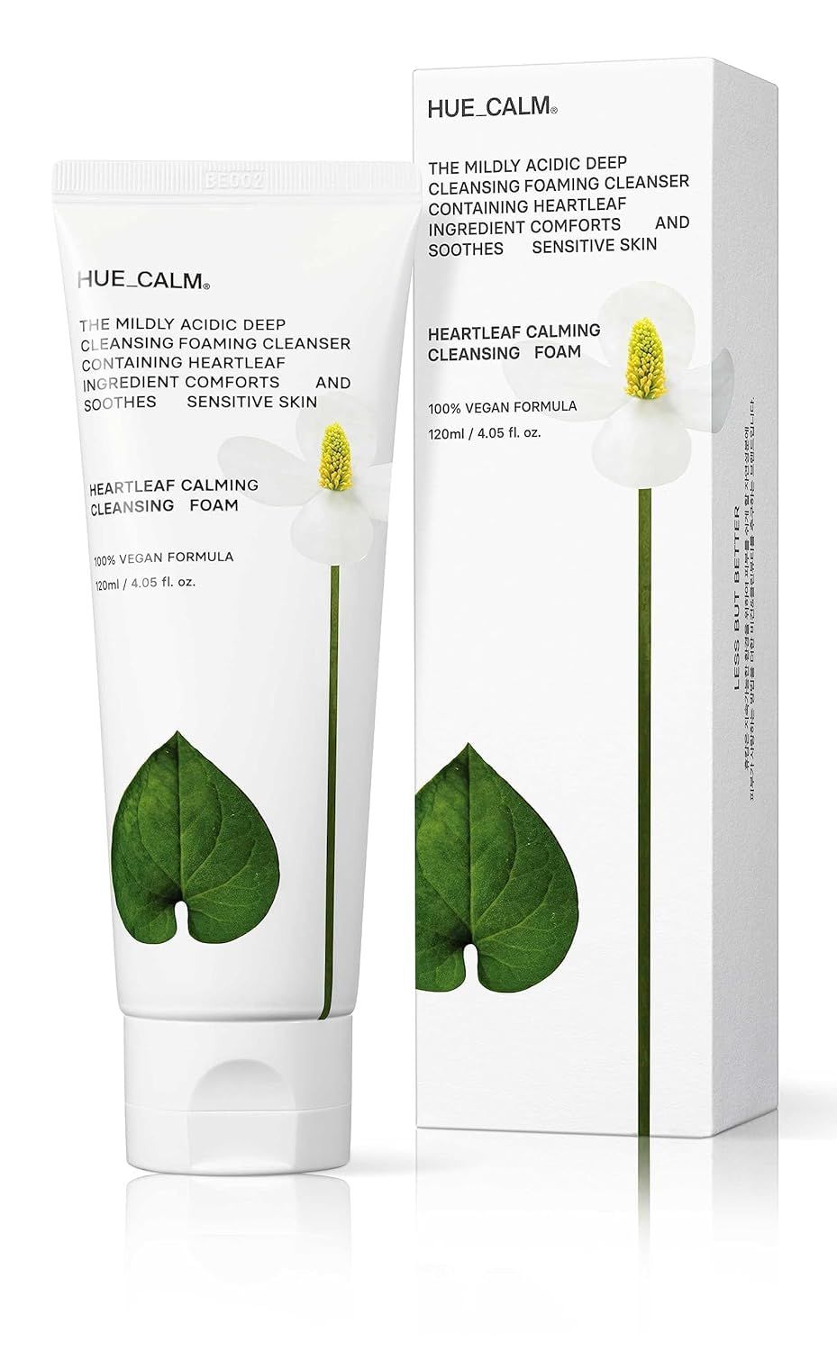Heartleaf Calming Cleansing Foam - Korean Skincare Face Wash for Sensitive Skin, Makeup Remover &amp; Hydrating Cleanser with Centella &amp; Bamboo Extracts - Hypoallergenic &amp; EWG Green Ingredients, 120ml