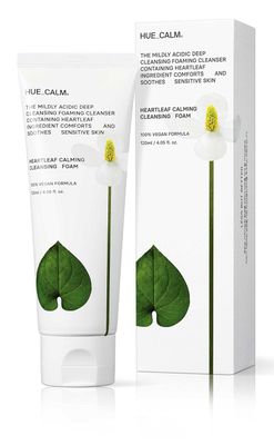 Heartleaf Calming Cleansing Foam - Korean Skincare Face Wash for Sensitive Skin, Makeup Remover &amp; Hydrating Cleanser with Centella &amp; Bamboo Extracts - Hypoallergenic &amp; EWG Green Ingredients, 120ml