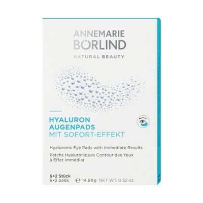 ANNEMARIE BRLIND - HYALURONIC EYE PADS with Immediate Results - moisturizing, refreshing and cooling eye care, vegan, 6 x 2 Pads, 0.52 Oz.