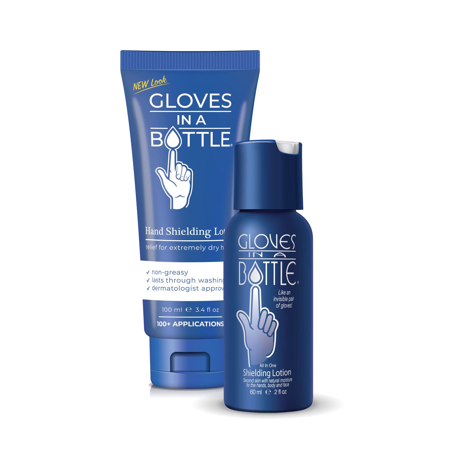 Gloves In A Bottle Shielding Lotion 3.4oz/100ml Tube + 2oz Combo - Second Skin for Hands &amp; Body