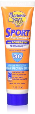 Banana Boat Sport Ultra SPF 30 Sunscreen Lotion, 1oz | Travel Size Sunscreen, Banana Boat Sunscreen SPF 30 Lotion, Oxybenzone Free Sunscreen, Sunblock Lotion Sunscreen, Mini Sunscreen SPF 30, 1oz