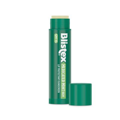 Blistex Medicated Mint Lip Balm, 0.15 Ounce (Pack of 24) - Prevent Dryness &amp; Chapping, SPF 15 Sun Protection, Seals in Moisture, Hydrating Lip Balm, Easy Glide Formula for Full Coverage