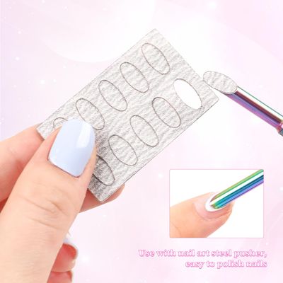ASTONFOG Nail Cuticle Pusher Self-Adhesive Sandpaper Manicure Kit Nail Art Pre-polishing Sand Paper 240/100 Grit Sandpaper Sheets Nail Pusher Replace Sanding Paper Nail Care Tools