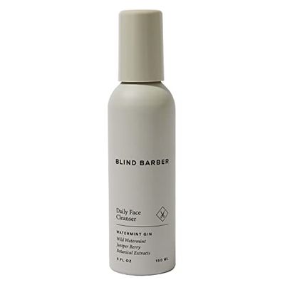 Blind Barber Daily Face Cleanser - Cooling Gel to Foam Face Wash for Men with Juniper &amp; Watermint for Gently Removing Dirt and Cleaning Pores - All Skin Types (5oz / 150ml)