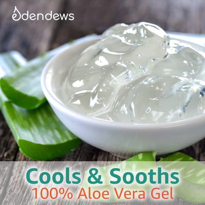Eden Dews Organic Aloe Vera Gel 100% Pure &amp; Natural Gel, Moisturizing, Face Skin &amp; Hair Care, Sun Burn Relief, Hydrating &amp; Soothing for Dry Skin, Acne, Razor Bumps, Made in USA, Unscented, 32 oz