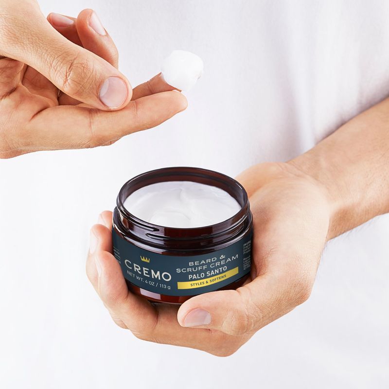 Cremo Beard &amp; Scruff Cream, Palo Santo (Reserve Collection), 4 oz - Soothe Beard Itch, Condition and Offer Light-Hold Styling for Stubble and Scruff (Product Packaging May Vary)