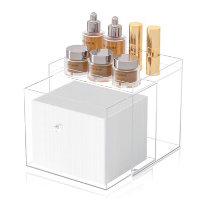 Disposable Face Towels Holder for Clean Skin ClubAcrylic Face Towels Container Drawer, Custom Made Holder for Home and Makeup Organization (Towels Not Included)