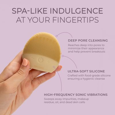 BAUNAS Facial Cleansing Brush | Waterproof Silicone Face Scrubber | Sonic Ultra-Soft Exfoliator | Deep Pore Cleansing Massager | Skincare | Beauty Christmas Stocking Stuffer