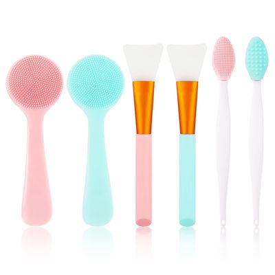 6pcs Skin Care Exfoliator Tool, Silicone Face Scrubber Blackhead Exfoliator Brush Silicone Face Mask Brush Facial Exfoliating Brush for All Skin Types